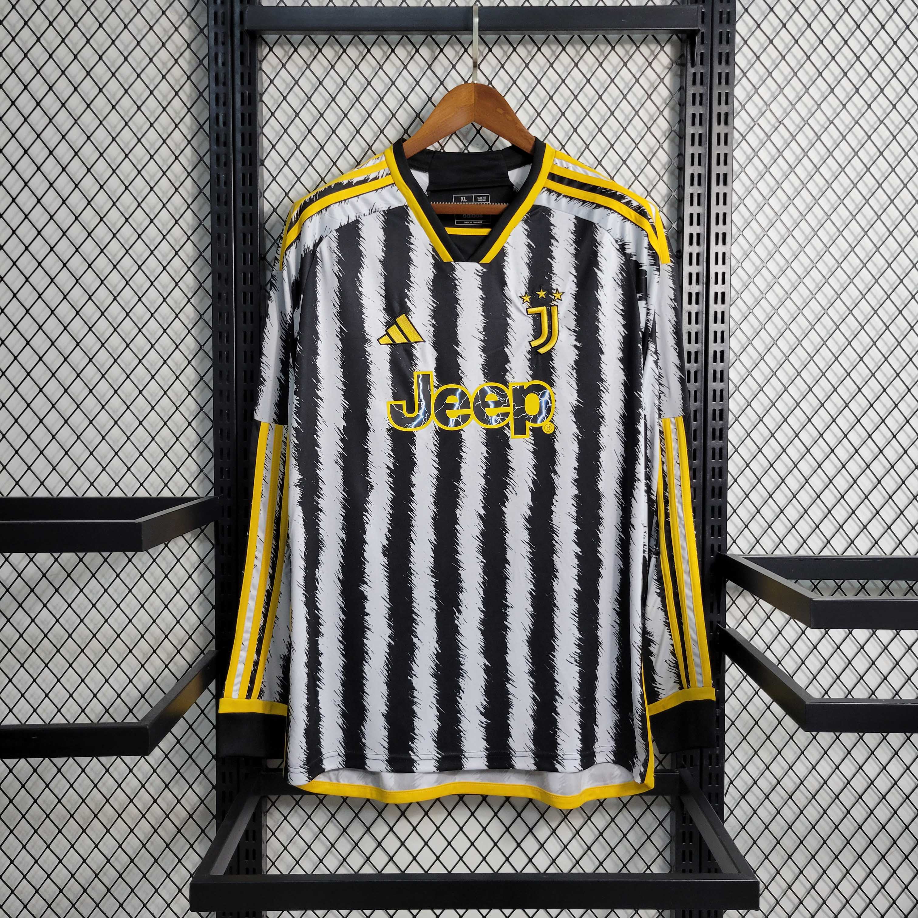 23-24 Juventus Home Long Sleeve Jersey - Fans Version